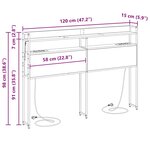 vidaXL Tête de lit avec étagère Chêne noir 120 cm Bois d'ingénierie