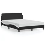 vidaXL Cadre de lit sans matelas noir et blanc 140x190 cm similicuir