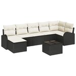 vidaXL Ensemble de canapé de jardin 8 Pièces Noir Poly rotin
