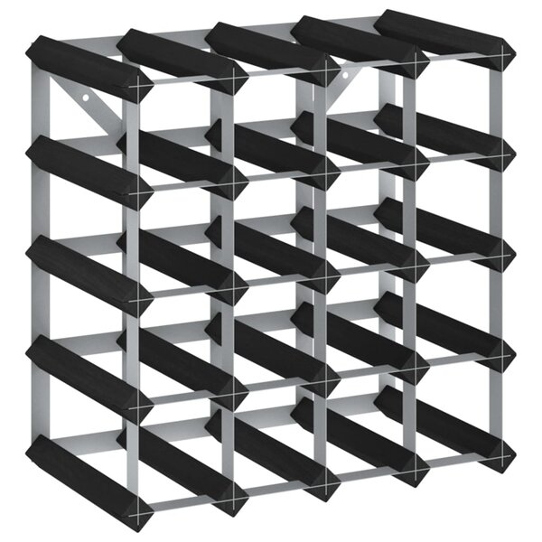 vidaXL Casier à bouteilles pour 20 bouteilles Noir Bois de pin solide