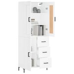vidaXL Buffet haut Blanc 69 5x34x180 cm Bois d'ingénierie