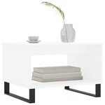 vidaXL Table basse blanc 60x50x40 cm bois d'ingénierie