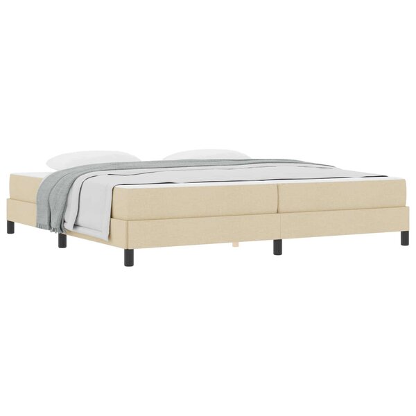 vidaXL Lit à ressorts avec matelas Crème 200 x 200 cm tissu