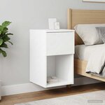 vidaXL Armoire de lit 2 Pièces Blanc 29 x 31 5 x 49 cm Bois d'ingénierie