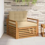 vidaXL Canapé d’extérieur Bois d'acacia massif et polyester