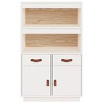 vidaXL Buffet haut Blanc 67x40x108 5 cm Bois massif de pin