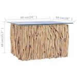 vidaXL Table basse avec dessus en verre 66x66x40cm Bois de teck massif