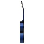 vidaXL Jeu de guitare classique pour débutants 8 Pièces Bleu 1/2 34"