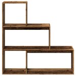 vidaXL Étagère séparatrice de pièce 3 niveaux vieux bois 123x29x123 cm