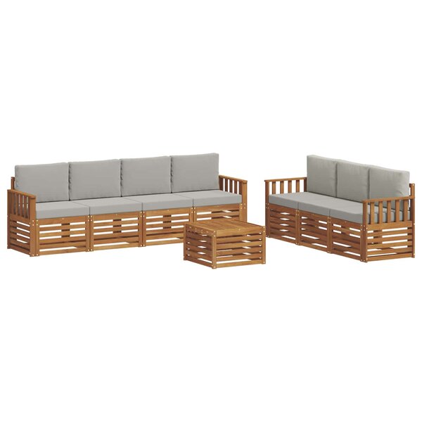 vidaXL Ensembles de canapés avec coussin 8 Pièces Gris Naturel et Clair