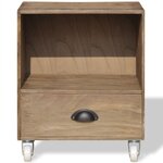 vidaXL Table de chevet Bois massif marron