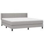 vidaXL Sommier à lattes de lit avec matelas Gris clair 160x200cm Tissu