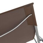 vidaXL Chaises de plage pliables lot de 2 Acier et tissu oxford Marron