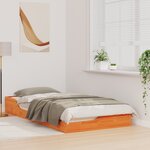 vidaXL Cadre de lit surélevé Marron cire 75 x 190 cm