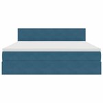 vidaXL Lit de Rangement avec matelas Bleu foncé 160 x 200 cm Velours