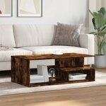 vidaXL Table basse chêne fumé 102x55x35 cm bois d'ingénierie