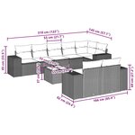 vidaXL Salon de jardin 9 Pièces avec coussins noir résine tressée