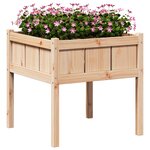 vidaXL Cache-pot de jardin Nature 70 x 70 x 70 cm Bois de pin massif
