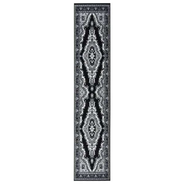 vidaXL Tapis BCF Noir 100x500 cm