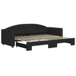 vidaXL Lit de jour avec lit gigogne noir 80x200 cm tissu