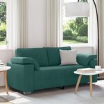 vidaXL Canapé loveseat Vert Foncé 140 cm Tissu
