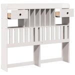 vidaXL Tête de lit avec rangement blanc 135 cm bois massif de pin