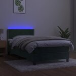vidaXL Sommier à lattes de lit avec matelas et LED Vert foncé 80x200cm