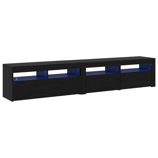 vidaXL Meuble TV 2 Pièces Chêne noir 210 x 35 x 40 cm Bois d'ingénierie