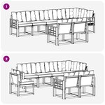 vidaXL Ensemble de canapés d'extérieur 8 pc Blanc et gris clair