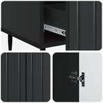 vidaXL Buffet avec tiroir Noir 66 x 34 5 x 97 cm Bois d'ingénierie