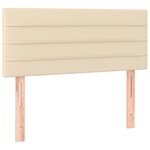 vidaXL Sommier à lattes de lit et matelas Crème 90x190 cm Tissu