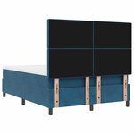 vidaXL Lit à ressorts avec matelas Bleu foncé 140 x 190 cm Velours