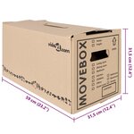 vidaXL Boîte de Déménagement 20 Pièces Marron 59 x 31.5 x 31.5 cm Carton