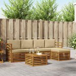 vidaXL Ensemble de canapés d'extérieur 6 Pièces Naturel et Beige
