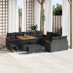 vidaXL Ensemble de canapé de jardin 13 Pièces Noir polyrotin