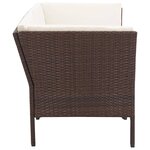 vidaXL Salon de jardin 8 Pièces avec coussins résine tressée marron