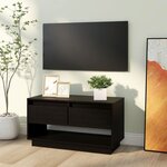 vidaXL Meuble TV Noir 74x34x40 cm Bois de pin massif