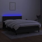 vidaXL Sommier à lattes de lit avec matelas LED Noir 140x190 cm Tissu