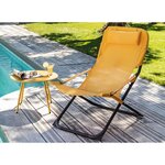 Chaise relax en acier et toile easy (lot de 2) graphite et moutarde