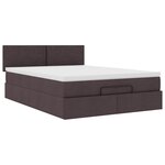 VidaXL Cadre de lit ottoman avec matelas marron foncé 140x200 cm tissu