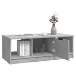 vidaXL Table basse gris béton 102x50x36 cm bois d'ingénierie