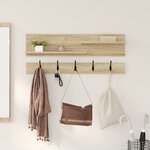 vidaXL Porte-manteau mural avec étagère avec stockage Chêne sonoma 90 x 15 x 36 cm