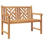 vidaXL Banc de jardin Marron 114 x 60 x 90 cm Bois de teck solide