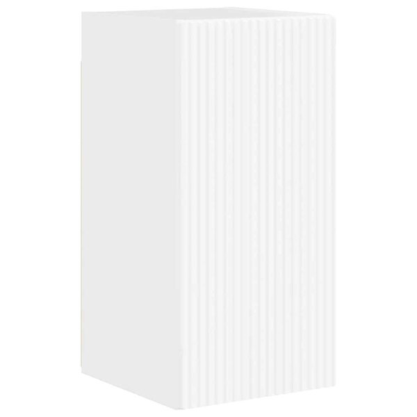 vidaXL Meuble TV mural Montage mural Blanc Brillant 30 x 31 x 60 cm