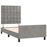 vidaXL Cadre de lit avec tête de lit Gris clair 90x200 cm Velours