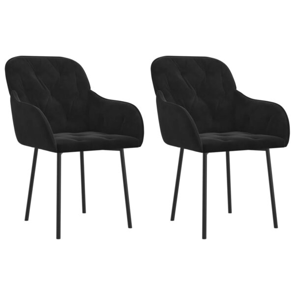 vidaXL Chaises à manger lot de 2 Noir Velours