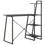 vidaXL Bureau avec étagère Noir 102x50x117 cm