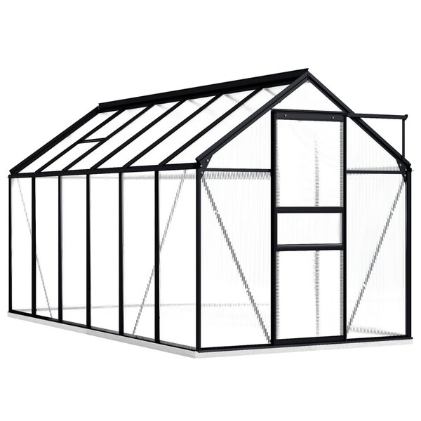 vidaXL Serre avec cadre de base Anthracite Aluminium 7 03 m²