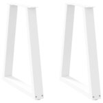 vidaXL Pieds de table à manger en forme de V 2 pièces blanc 50x(72-73 3) cm acier