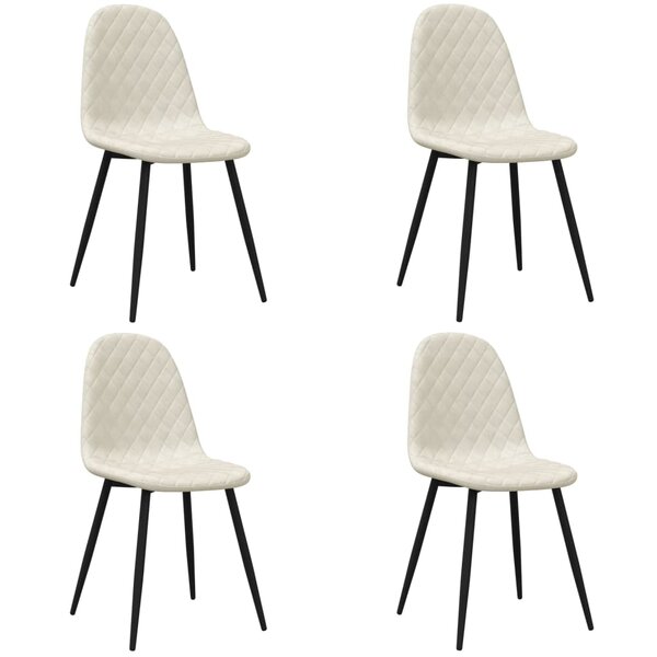 vidaXL Chaises à manger lot de 4 crème velours